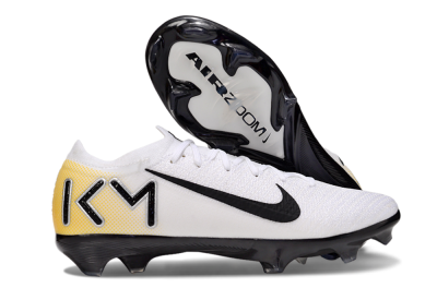 Unisex KM x Nike Air Zoom Mercurial Vapor 16 Elite FG Football Boots - White/Black/Yellow