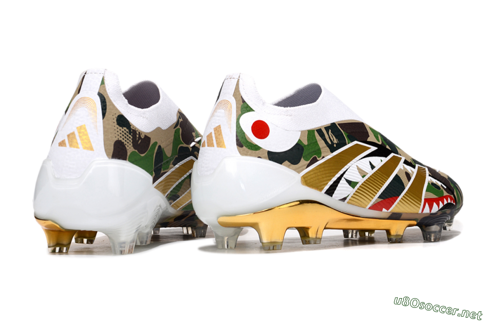 Men's Adidas Predator 25 Elite Laceless FG Football Boots - Camo/White/Gold 6