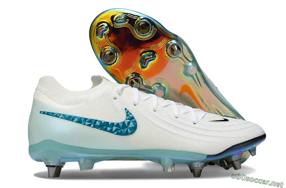 Men's Nike Phantom GX 2 Elite SG Football Boots - White/Blue/Gold 2