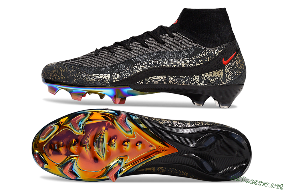 Unisex Nike Air Zoom Mercurial Superfly 10 Elite FG Football Boots - Black/Grey/Red 1