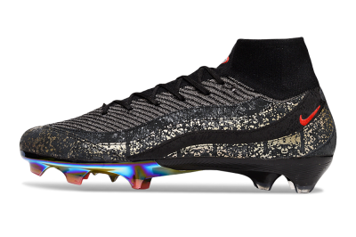 Unisex Nike Air Zoom Mercurial Superfly 10 Elite FG Football Boots - Black/Grey/Red