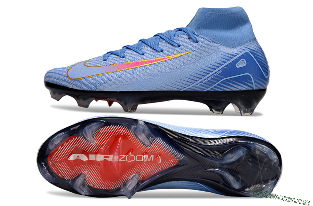 Unisex Nike Air Zoom Mercurial Superfly 10 Elite FG Football Boots - Blue/Pink/Gold 1