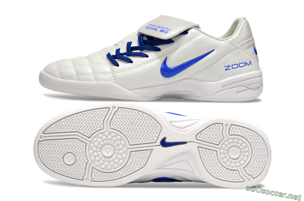 Men's Nike Air Zoom Total 90 III IC Football Shoes - White/Blue 1