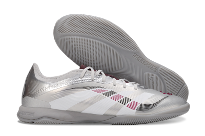 Men's Adidas Predator 25 Elite IC Football Shoes - Silver/White/Red