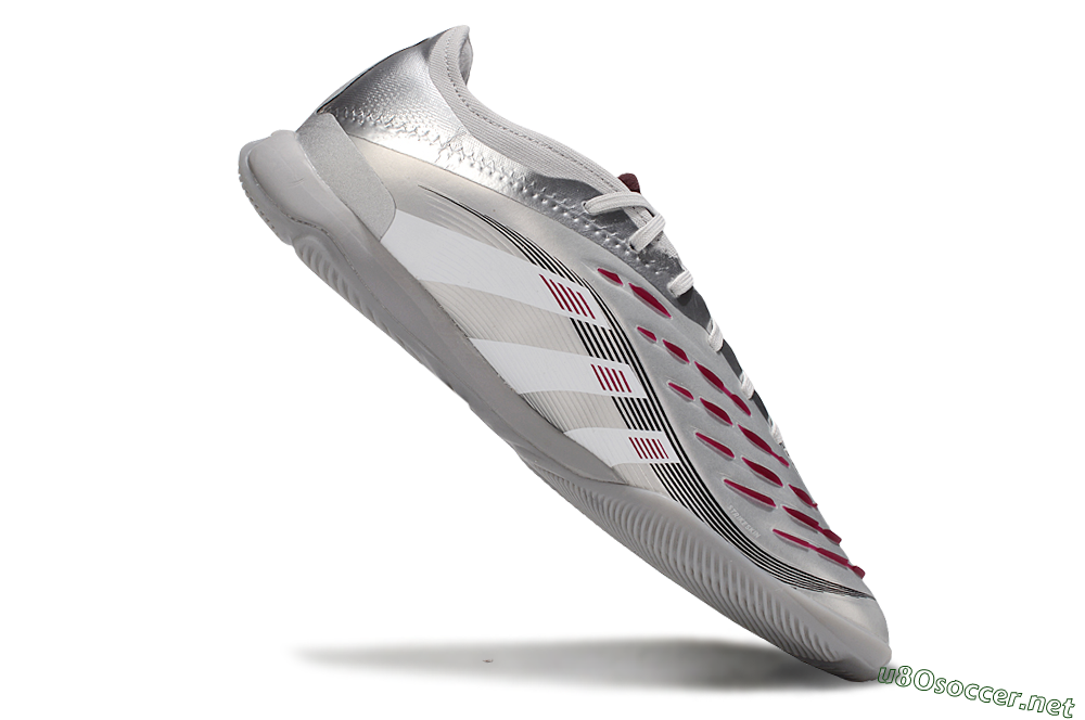 Men's Adidas Predator 25 Elite IC Football Shoes - Silver/White/Red 4