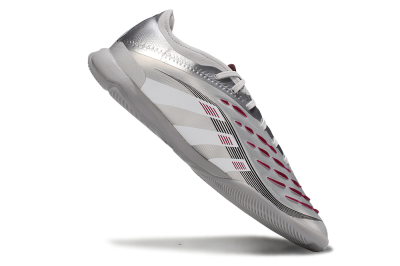 Men's Adidas Predator 25 Elite IC Football Shoes - Silver/White/Red