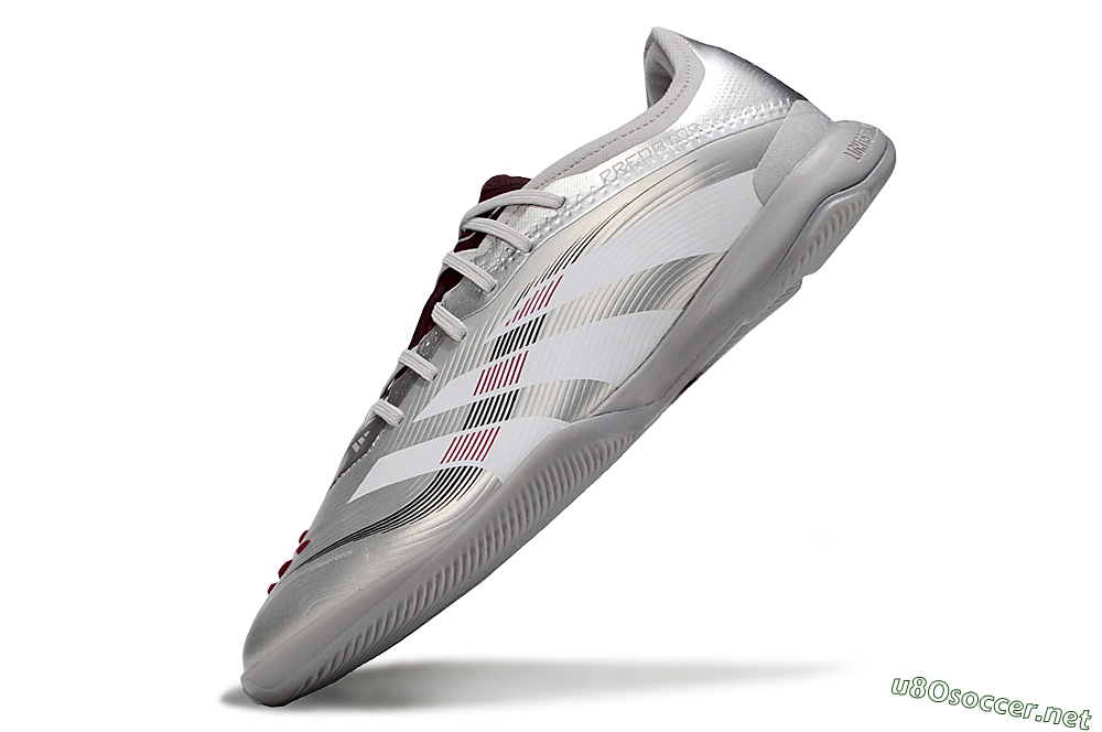 Men's Adidas Predator 25 Elite IC Football Shoes - Silver/White/Red 5