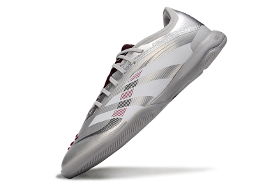 Men's Adidas Predator 25 Elite IC Football Shoes - Silver/White/Red