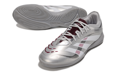 Men's Adidas Predator 25 Elite IC Football Shoes - Silver/White/Red