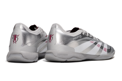 Men's Adidas Predator 25 Elite IC Football Shoes - Silver/White/Red