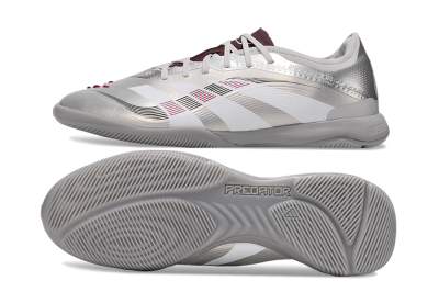 Men's Adidas Predator 25 Elite IC Football Shoes - Silver/White/Red