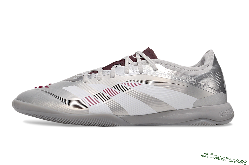 Men's Adidas Predator 25 Elite IC Football Shoes - Silver/White/Red 0
