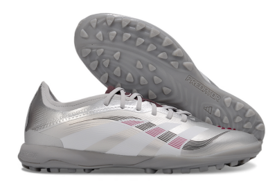 Men's Adidas Predator 25 Elite TF Football Shoes - Silver/White/Red