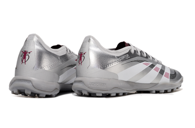 Men's Adidas Predator 25 Elite TF Football Shoes - Silver/White/Red