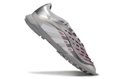Men's Adidas Predator 25 Elite TF Football Shoes - Silver/White/Red