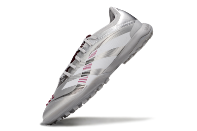 Men's Adidas Predator 25 Elite TF Football Shoes - Silver/White/Red