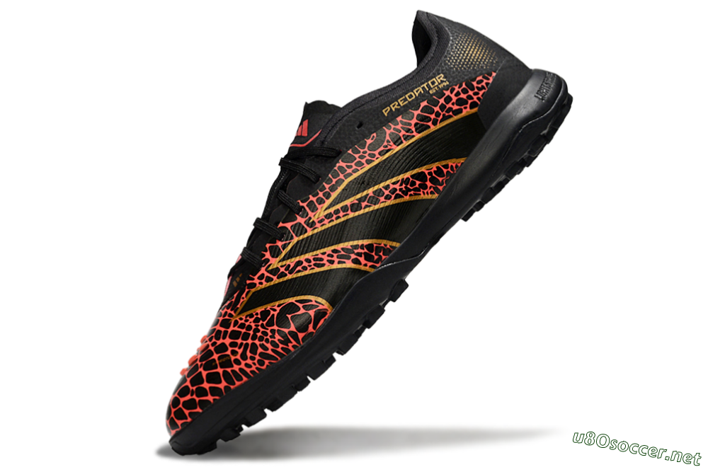 Men's Adidas Predator 25 Elite TF Football Shoes - Black/Red/Yellow 5