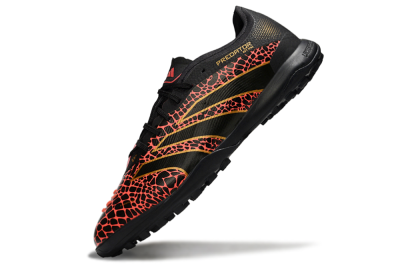 Men's Adidas Predator 25 Elite TF Football Shoes - Black/Red/Yellow