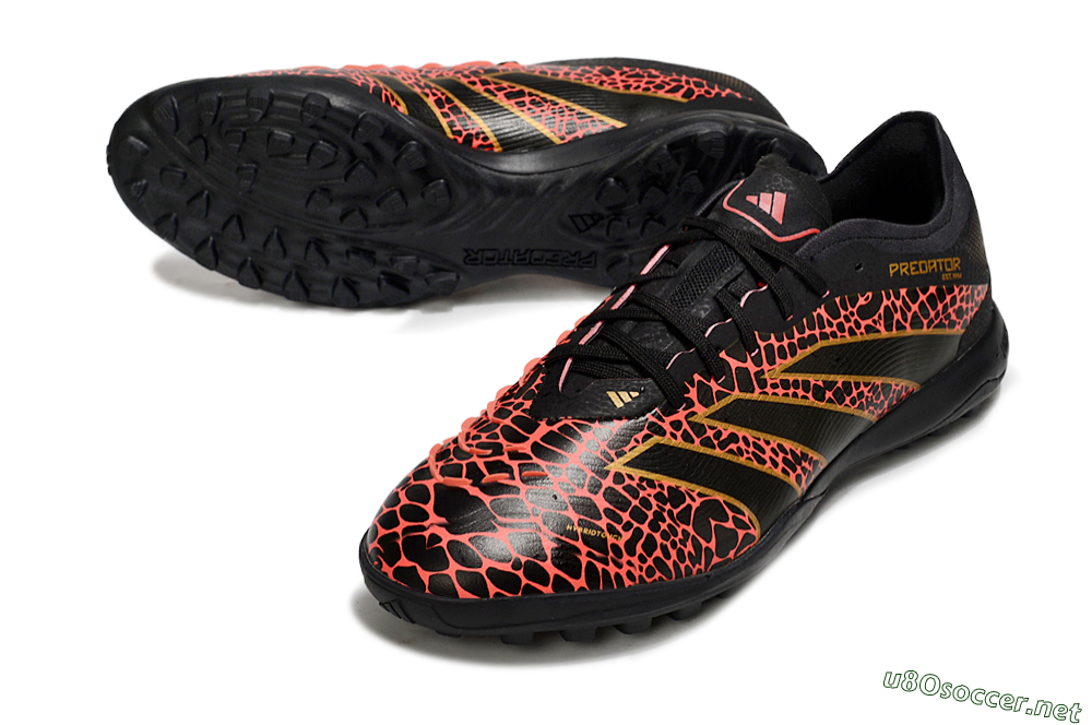 Men's Adidas Predator 25 Elite TF Football Shoes - Black/Red/Yellow 3