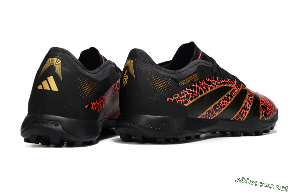 Men's Adidas Predator 25 Elite TF Football Shoes - Black/Red/Yellow 6