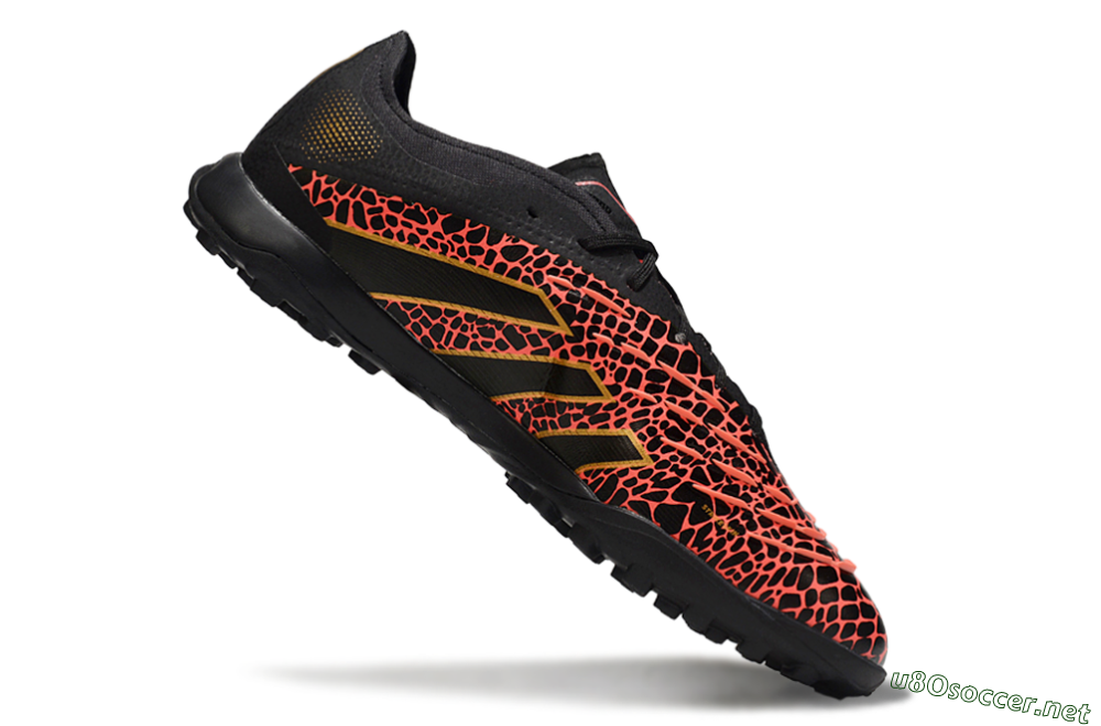 Men's Adidas Predator 25 Elite TF Football Shoes - Black/Red/Yellow 4