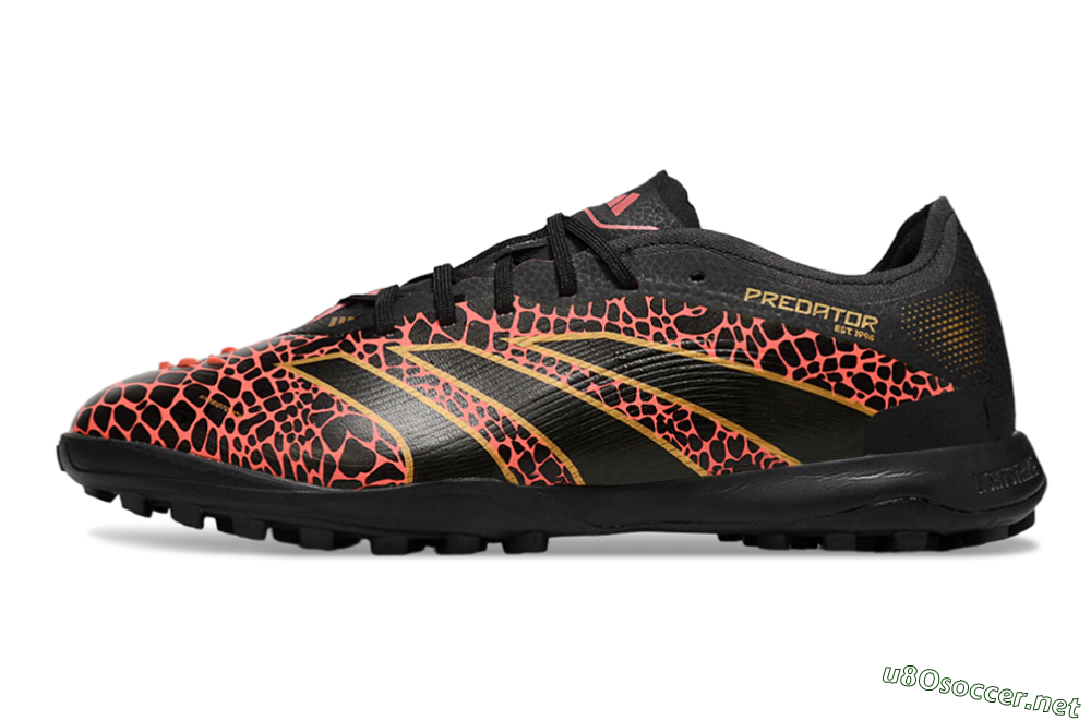 Men's Adidas Predator 25 Elite TF Football Shoes - Black/Red/Yellow 0