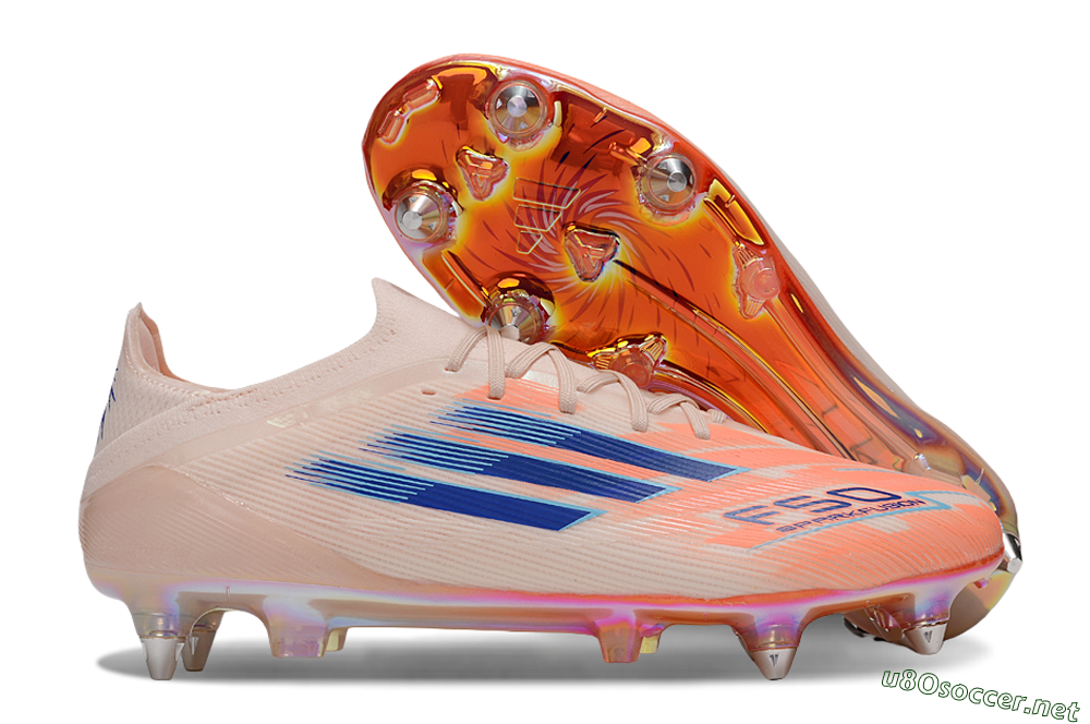 Men's Adidas F50 Elite SG Football Boots - Pink/Blue/Gold 2