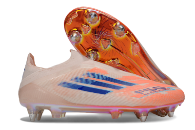 Men's Adidas F50 Elite Laceless SG Football Boots - Pink/Blue/Gold