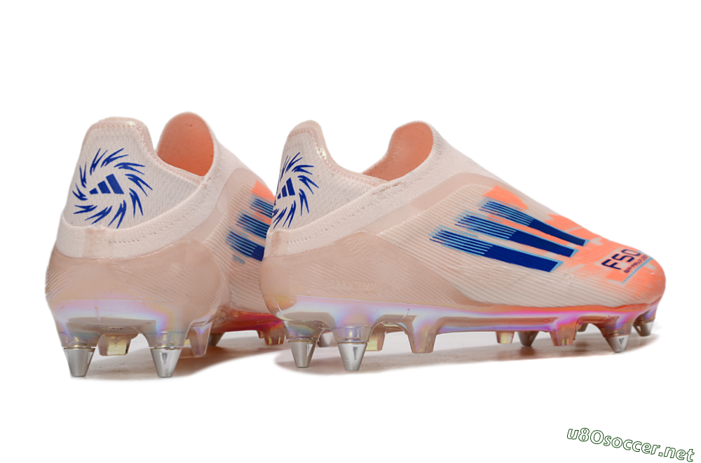 Men's Adidas F50 Elite Laceless SG Football Boots - Pink/Blue/Gold 6