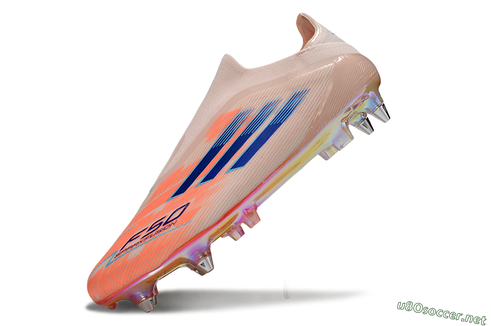 Men's Adidas F50 Elite Laceless SG Football Boots - Pink/Blue/Gold 5