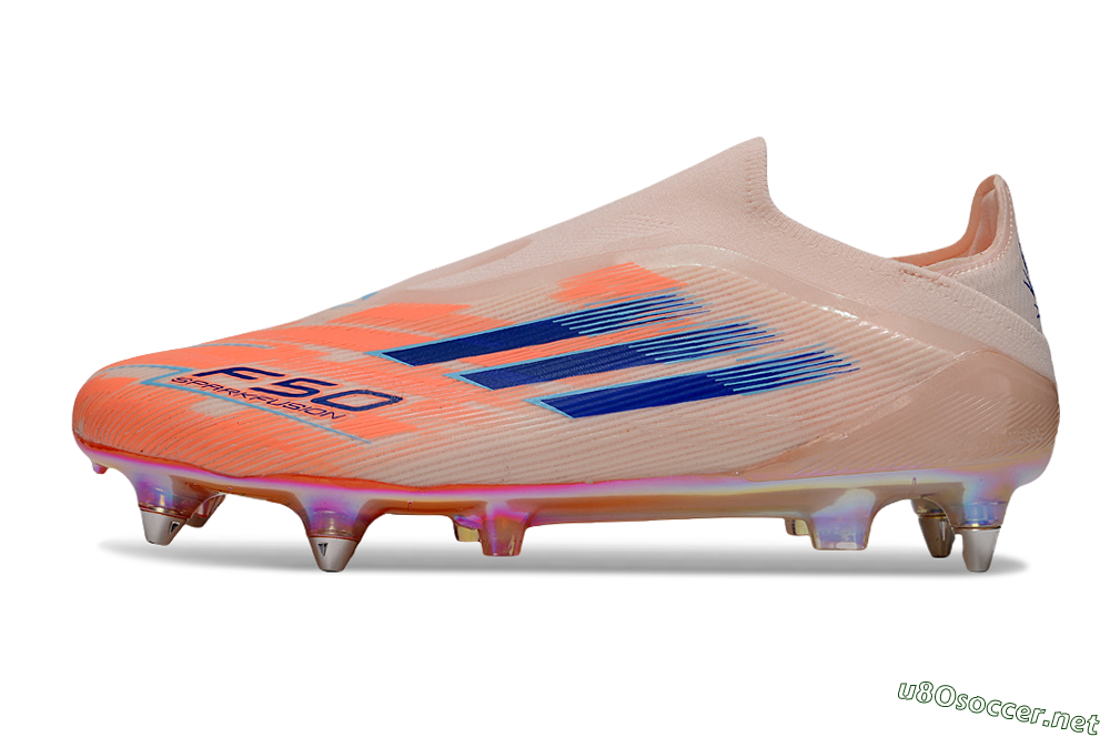Men's Adidas F50 Elite Laceless SG Football Boots - Pink/Blue/Gold 0