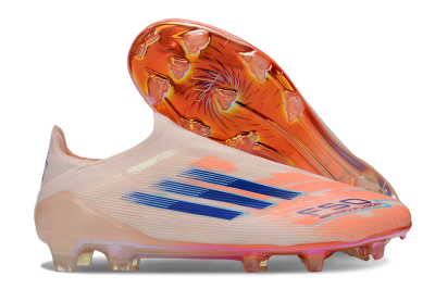 Men's Adidas F50 Elite Laceless FG Football Boots - Pink/Blue/Gold