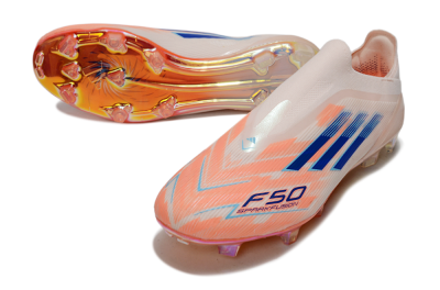 Men's Adidas F50 Elite Laceless FG Football Boots - Pink/Blue/Gold