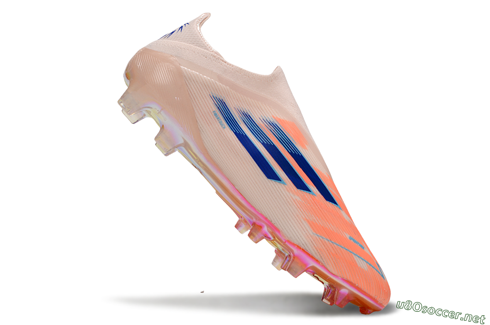 Men's Adidas F50 Elite Laceless FG Football Boots - Pink/Blue/Gold 4