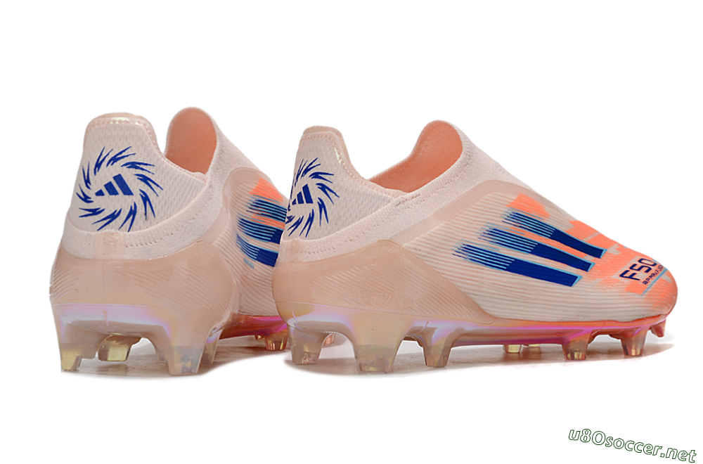 Men's Adidas F50 Elite Laceless FG Football Boots - Pink/Blue/Gold 6