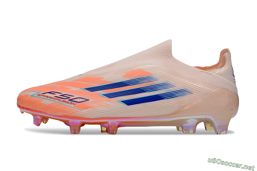 Men's Adidas F50 Elite Laceless FG Football Boots - Pink/Blue/Gold 0
