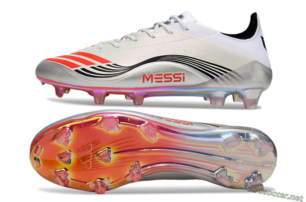Unisex Messi x Adidas F50 Elite FG Football Boots - Silver/Red/Black 1