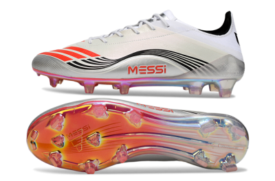 Unisex Messi x Adidas F50 Elite FG Football Boots - Silver/Red/Black
