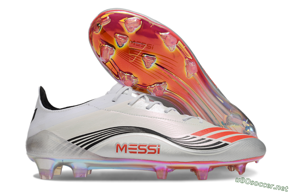 Unisex Messi x Adidas F50 Elite FG Football Boots - Silver/Red/Black 2
