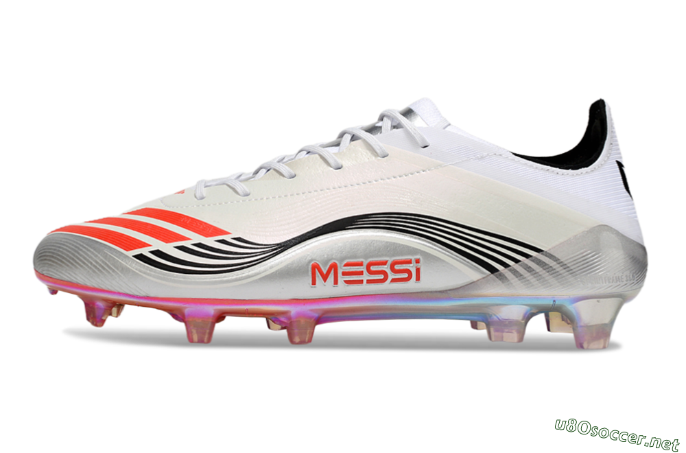 Unisex Messi x Adidas F50 Elite FG Football Boots - Silver/Red/Black 0