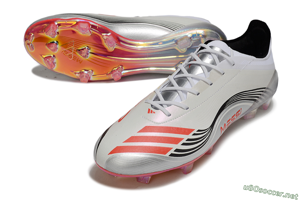 Unisex Messi x Adidas F50 Elite FG Football Boots - Silver/Red/Black 3