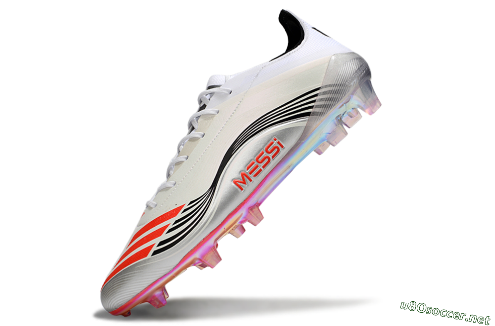 Unisex Messi x Adidas F50 Elite FG Football Boots - Silver/Red/Black 5