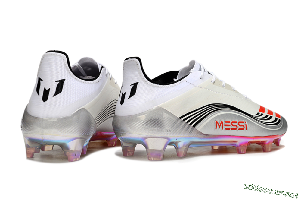 Unisex Messi x Adidas F50 Elite FG Football Boots - Silver/Red/Black 6