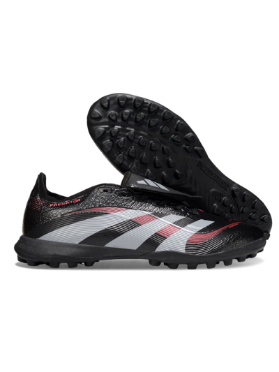 Men's Adidas Predator 25 Elite Foldover Tongue TF Football Shoes - Black/Silver/Red