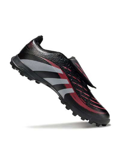 Men's Adidas Predator 25 Elite Foldover Tongue TF Football Shoes - Black/Silver/Red