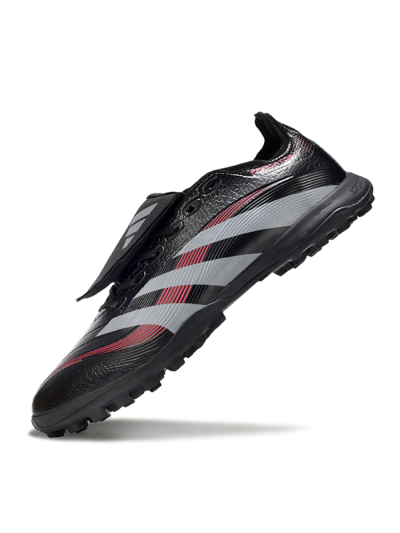 Men's Adidas Predator 25 Elite Foldover Tongue TF Football Shoes - Black/Silver/Red