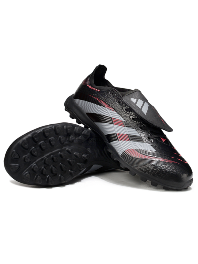 Men's Adidas Predator 25 Elite Foldover Tongue TF Football Shoes - Black/Silver/Red