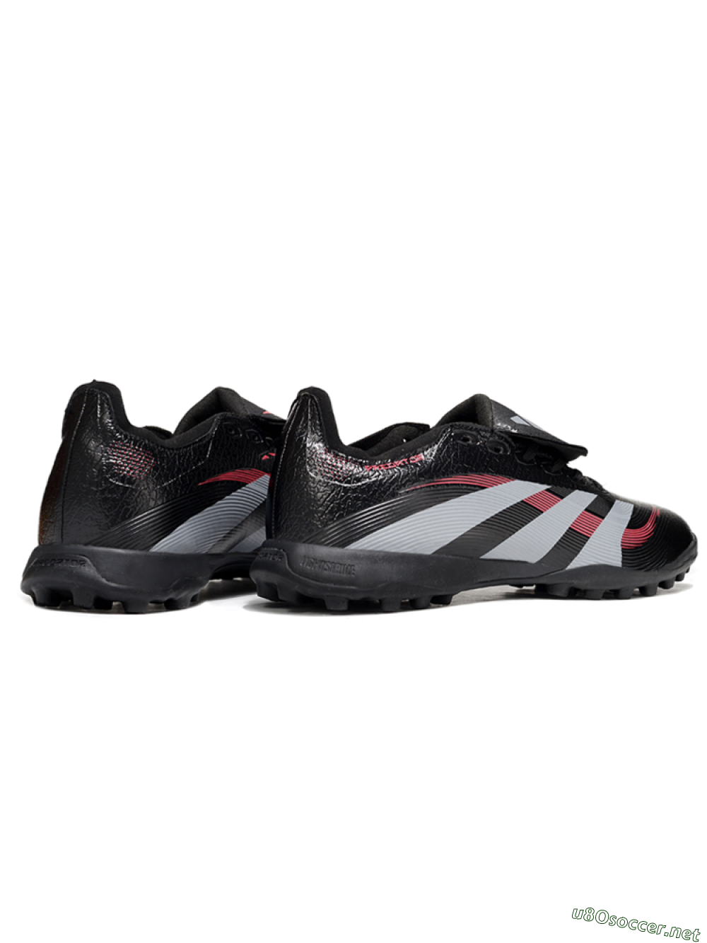 Men's Adidas Predator 25 Elite Foldover Tongue TF Football Shoes - Black/Silver/Red 6