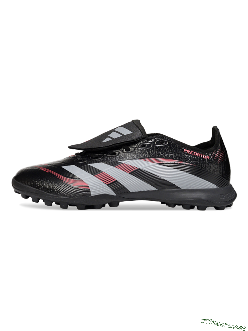 Men's Adidas Predator 25 Elite Foldover Tongue TF Football Shoes - Black/Silver/Red 0