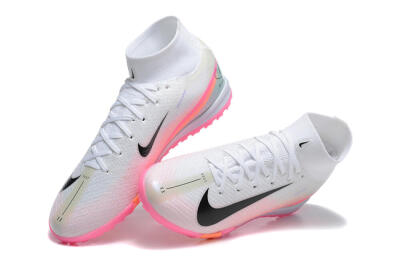 Unisex Nike Air Zoom Mercurial Superfly 10 Elite TF Football Shoes - White/Black/Pink